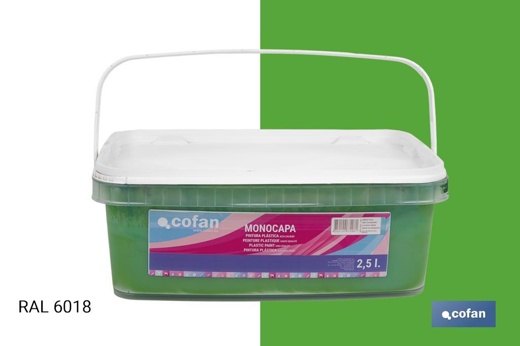 PINTURA PLÁSTICA MONOCAPA Verde Yuca (2,5 LT)