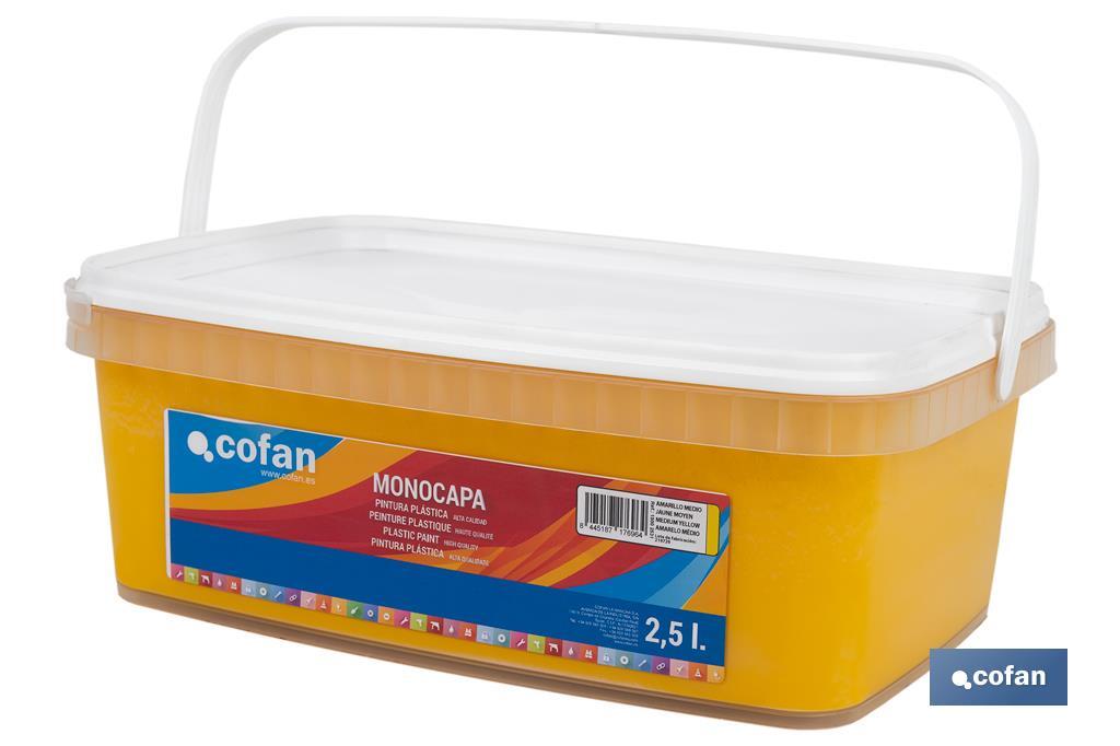 PINTURA PLÁSTICA MONOCAPA Amarillo Medio (2,5 LT)