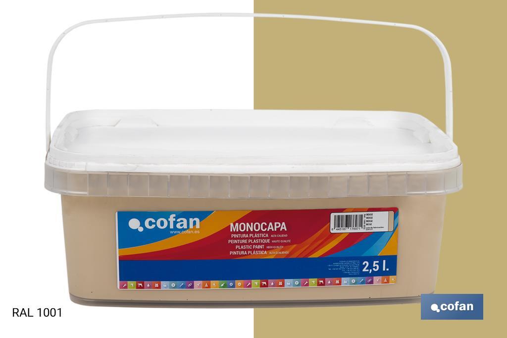 PINTURA PLÁSTICA MONOCAPA Beige (2,5 LT)