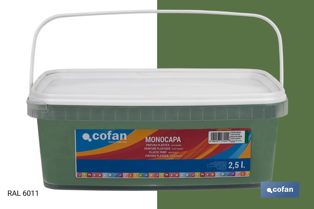 PINTURA PLÁSTICA MONOCAPA Verde Medio (2,5 LT)
