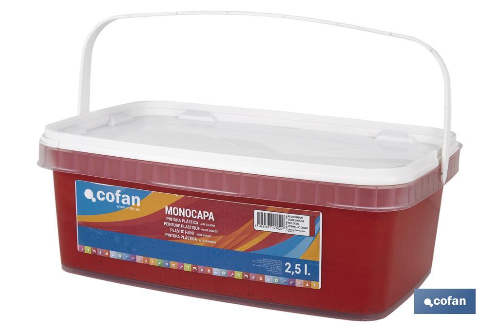 PINTURA PLÁSTICA MONOCAPA Rojo Diablo (2,5 LT)