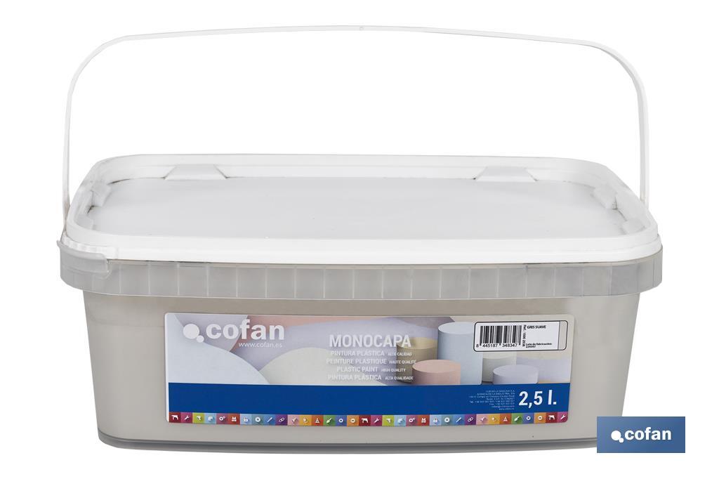 PINTURA PLÁSTICA MONOCAPA GRIS SUAVE 2,5 L