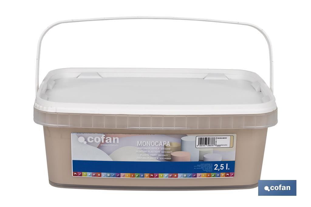 PINTURA PLÁSTICA MONOCAPA PIEDRA MEDIO 2,5 L