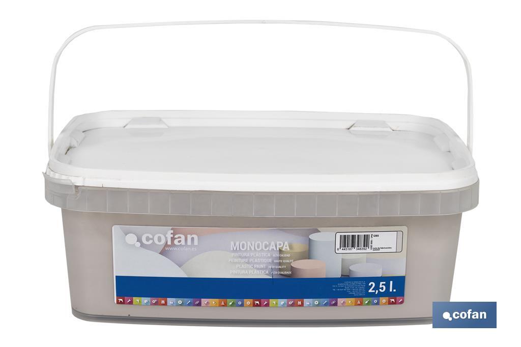 PINTURA PLÁSTICA MONOCAPA GRIS 2,5 L