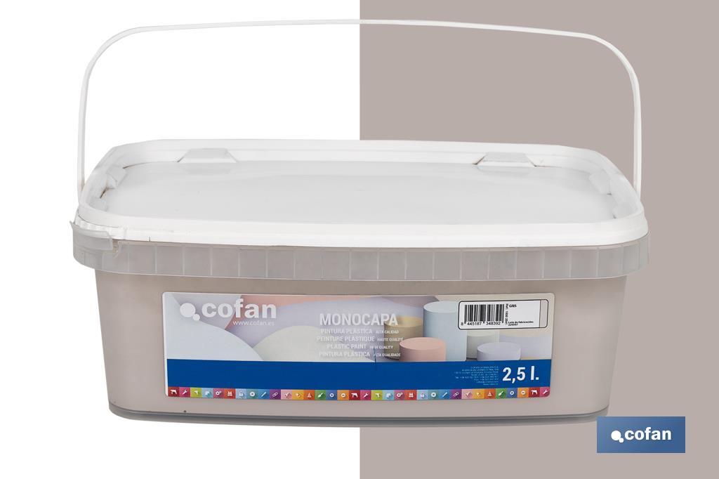 PINTURA PLÁSTICA MONOCAPA GRIS 2,5 L