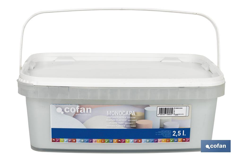 PINTURA PLÁSTICA MONOCAPA VERDE AGUA 2,5 L