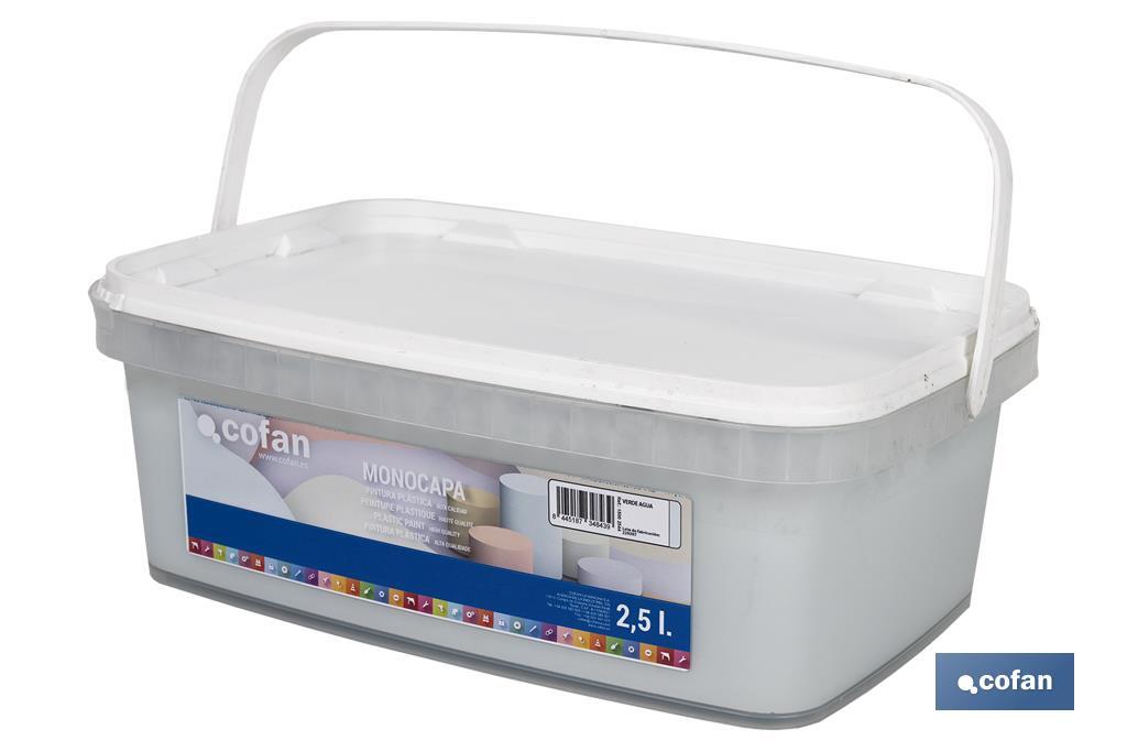 PINTURA PLÁSTICA MONOCAPA VERDE AGUA 2,5 L