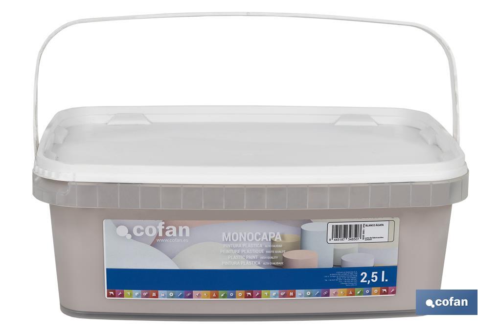 PINTURA PLÁSTICA MONOCAPA BLANCO AGATHA 2,5 L
