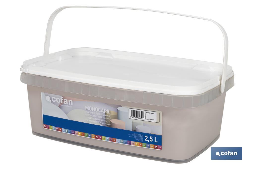 PINTURA PLÁSTICA MONOCAPA BLANCO AGATHA 2,5 L