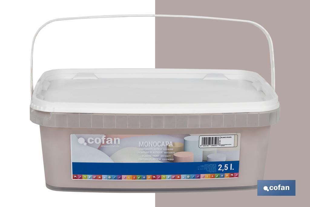 PINTURA PLÁSTICA MONOCAPA BLANCO AGATHA 2,5 L