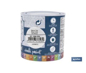 PINTURA A LA TIZA, CHALK PAINT, BLANCO TIZA 250 ML