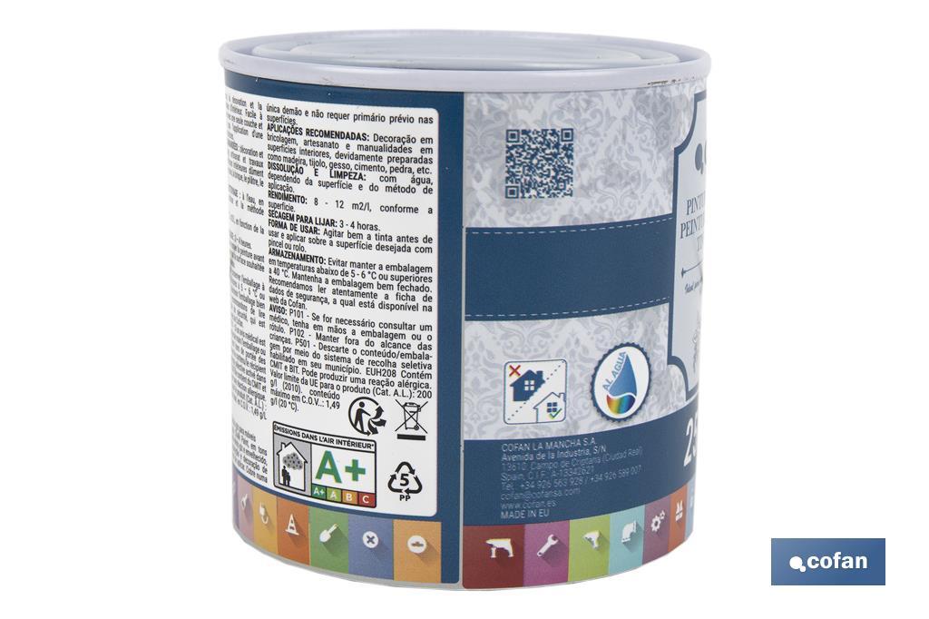 PINTURA A LA TIZA, CHALK PAINT, BLANCO TIZA 250 ML