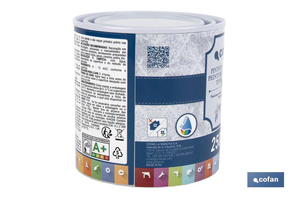 PINTURA A LA TIZA, CHALK PAINT, BLANCO ALGODÓN 250 ML