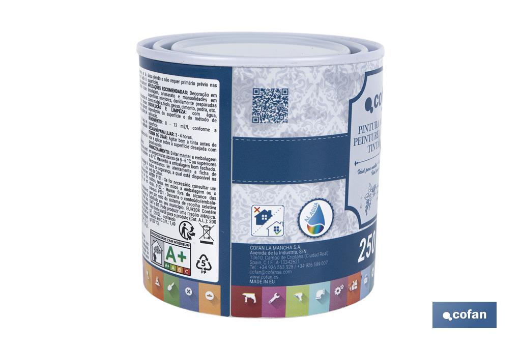 PINTURA A LA TIZA, CHALK PAINT, GRIS CENIZA 250 ML