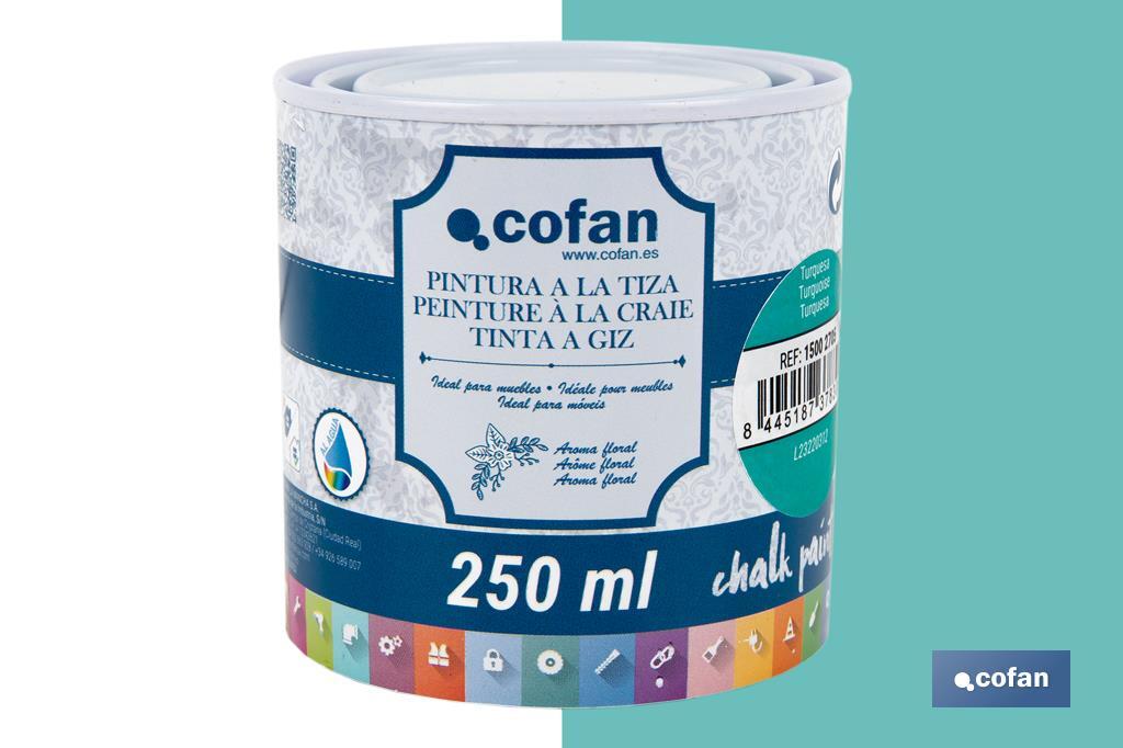 PINTURA A LA TIZA, CHALK PAINT, TURQUESA 250 ML