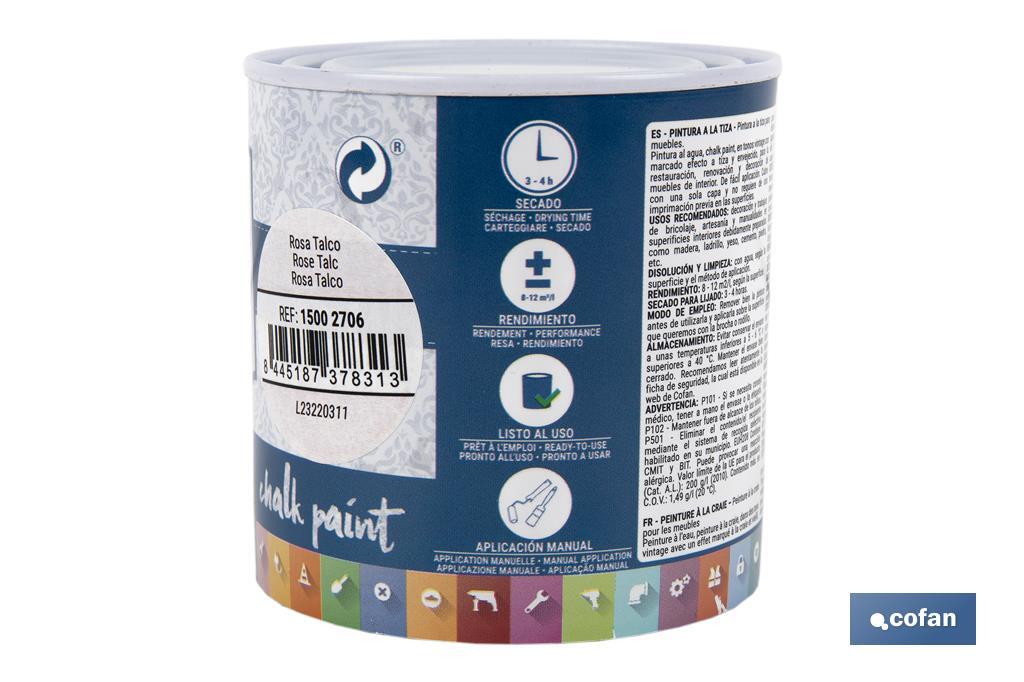 PINTURA A LA TIZA, CHALK PAINT, ROSA TALCO 250 ML