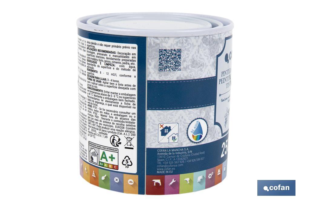 PINTURA A LA TIZA, CHALK PAINT, AZUL CELESTE 250 ML