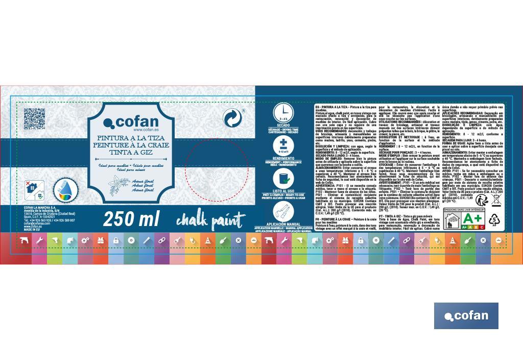 PINTURA A LA TIZA, CHALK PAINT, AZUL CELESTE 250 ML