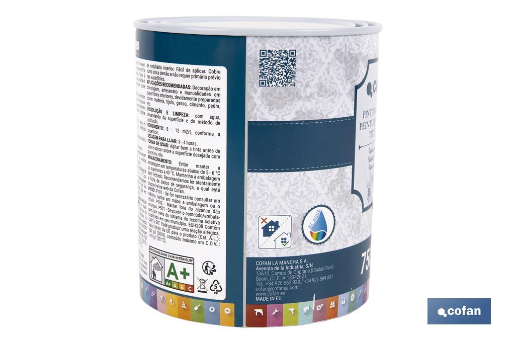 PINTURA A LA TIZA, CHALK PAINT, TURQUESA 750 ML