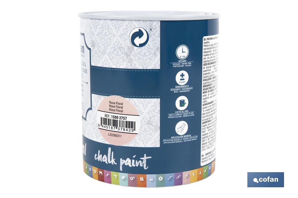PINTURA A LA TIZA, CHALK PAINT, ROSA FLORAL 750 ML