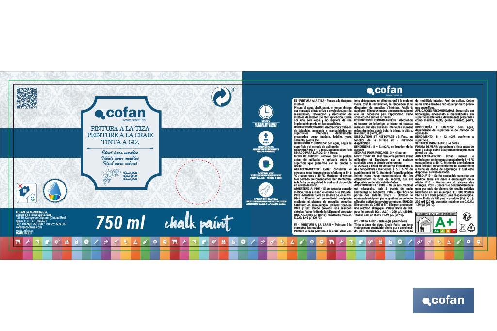 PINTURA A LA TIZA, CHALK PAINT, VERDE VINTAGE 750 ML