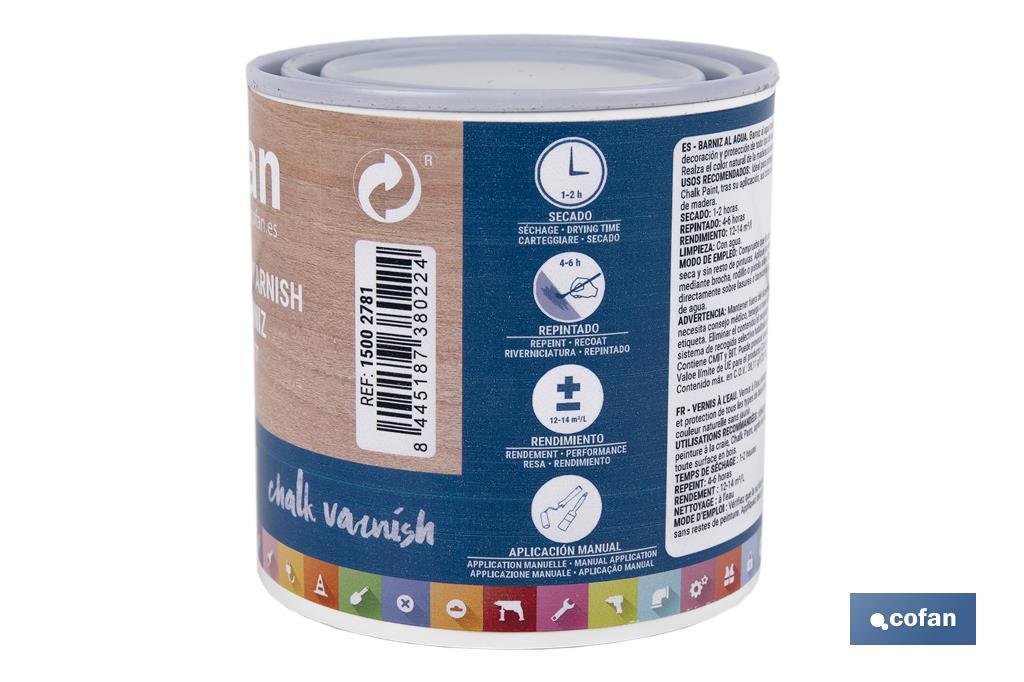 BARNIZ AL AGUA MATE, CHALK VARNISH, 250 ML