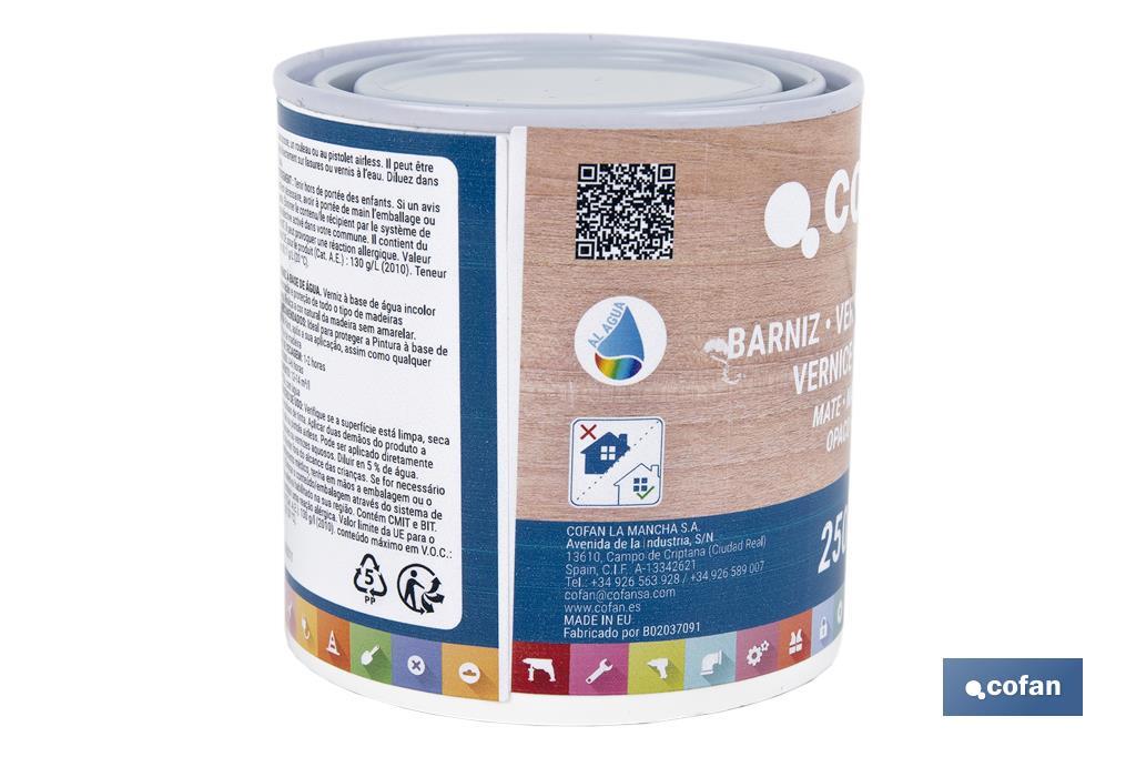 BARNIZ AL AGUA MATE, CHALK VARNISH, 250 ML