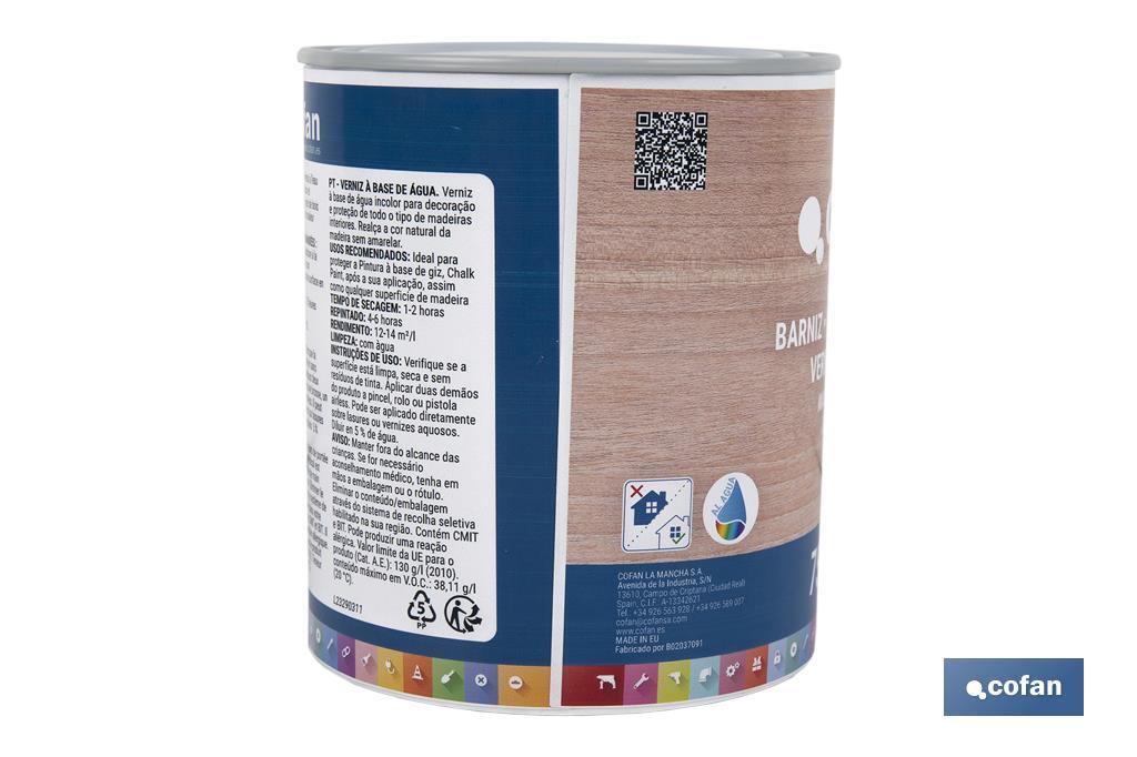 BARNIZ AL AGUA MATE, CHALK VARNISH, 750 ML