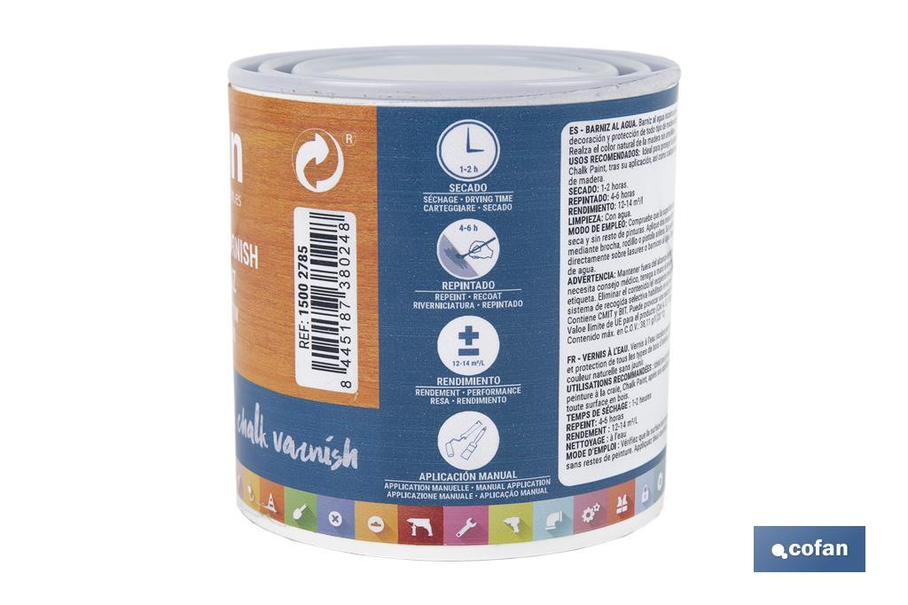 BARNIZ AL AGUA SATINADO, CHALK VARNISH, 250 ML