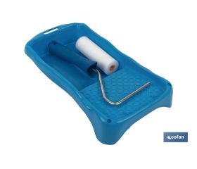 Kit de esmaltar compuesto de rodillo de espuma y cubeta | Medidas de la cubeta 16 x 31 | Medidas del rodillo 11 cm