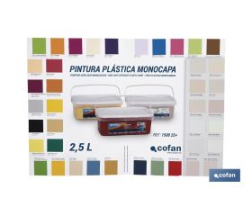 Carta de Colores para Pintura Plástica Monocapa con 40 Muestras de Color