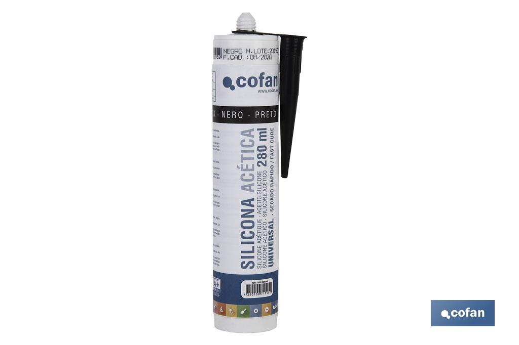 SILICONA ACETICA UNIVERSAL 280 ML NEGRO