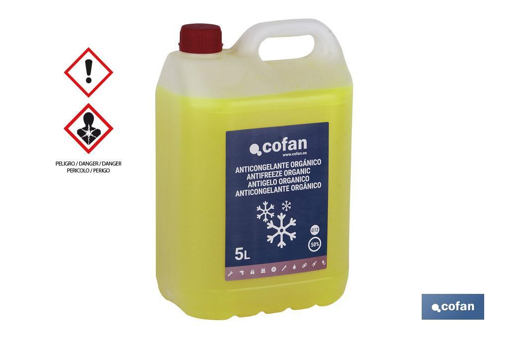 ANTICONGELANTE G-12 50% ORGÁNICO AMARILLO 5 L