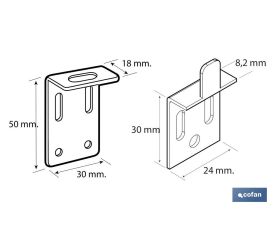SET COLGADOR ESCUADRA 30 MM VENTA UNITARIA