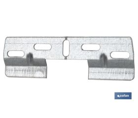 PLACA COLGADOR DOBLE 130 MM CON HUECO 42 MM