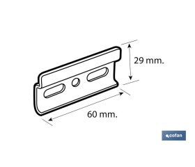 PLACA COLGADOR 60 MM