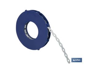 Rollo de Cinta Perforada de Acero Galvanizado | Medidas: 17 mm x 0,8 mm x 10 m