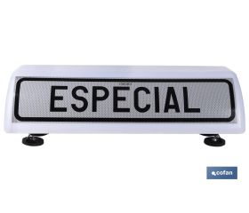 Cartel avisador acompañamiento vehículo Especial V21 | Material: resina