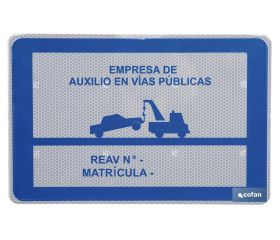 Placa V-24 homologada para Grúas de Auxilio en Carreteras | Señalización de Seguridad para Servicios de Asistencia Vial