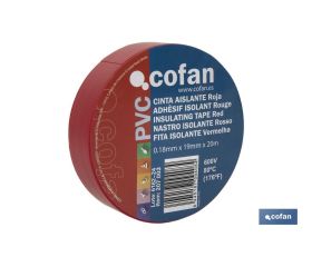 Cinta Aislante 180 Micras | Color rojo | Resistente al voltaje, al calor y a diferentes ácidos y alcalinos