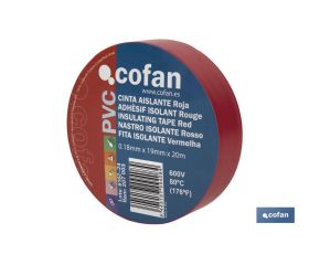 CINTA AISLANTE 180 Micras ROJA 19mmX20 Metros