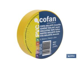 Cinta Aislante 180 Micras | Color amarillo | Resistente al voltaje, al calor y a diferentes ácidos y alcalinos