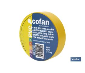 CINTA AISLANTE 180 Micras AMARILLA 19mmX20 Metros