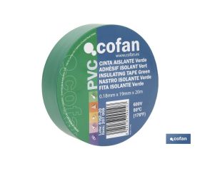 Cinta Aislante 180 Micras | Color verde | Resistente al voltaje, al calor y a diferentes ácidos y alcalinos