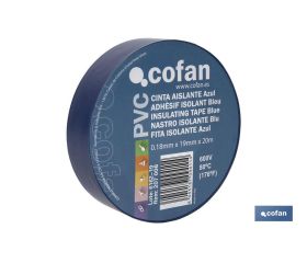 Cinta Aislante 180 Micras | Color azul | Resistente al voltaje, al calor y a diferentes ácidos y alcalinos