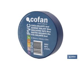 CINTA AISLANTE 180 Micras AZUL 19mmX20 Metros venta unitaria