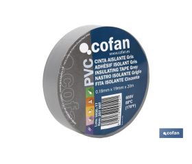 Cinta Aislante 180 Micras | Color gris | Resistente al voltaje, al calor y a diferentes ácidos y alcalinos