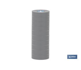 CINTA AISLANTE 180 Micras GRIS 19mmX20 Metros