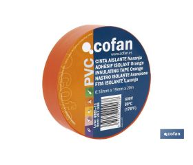 Cinta Aislante 180 Micras | Color naranja | Resistente al voltaje, al calor y a diferentes ácidos y alcalinos