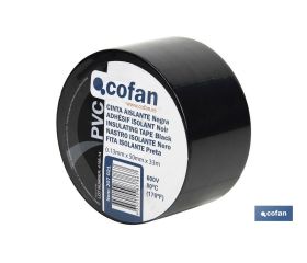CINTA AISLANTE NEGRA DE 130 MICRAS 50 MM X 33 M